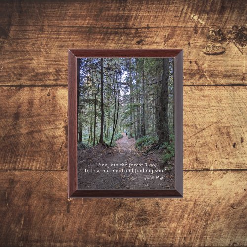 Forest Trail John Muir Quote Award Plaque