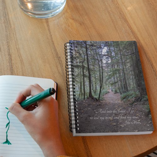 Forest Trail John Muir Quote Notebook