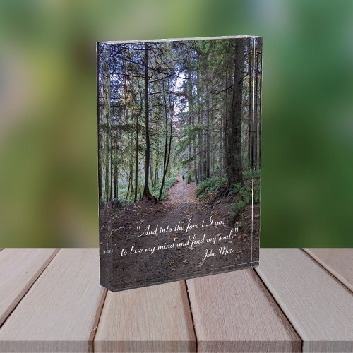 Forest Trail John Muir Quote Photo Block