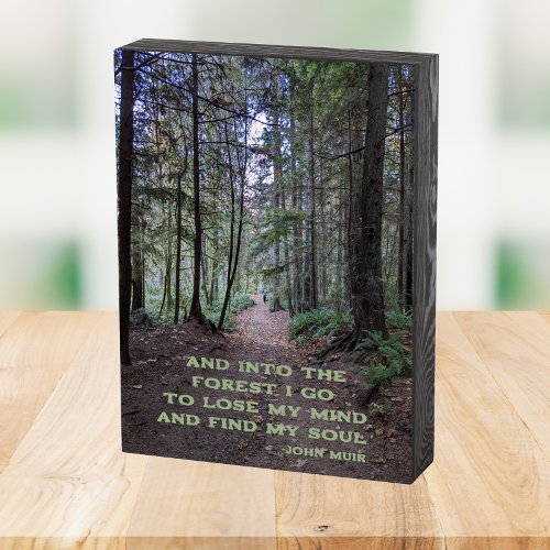 Forest Trail John Muir Quote Wooden Box Sign