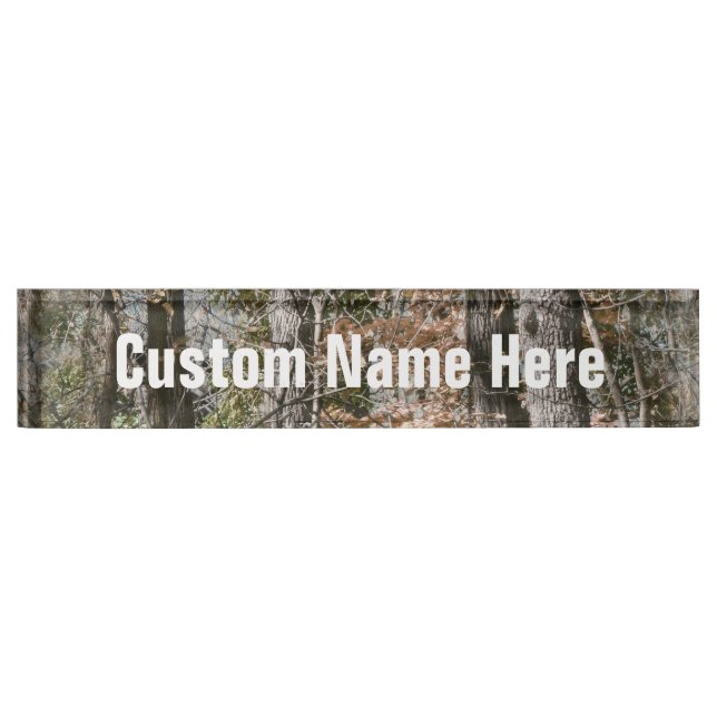 Forest Tree Camo Camouflage Nature Hunting/Fishing Desk Name Plate (Front)
