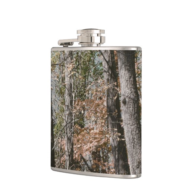 Forest Tree Camo Camouflage Nature Hunting/Fishing Hip Flask (Left)