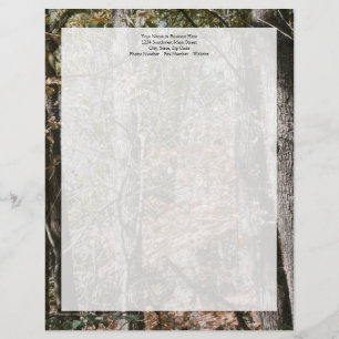 Forest Tree Camo Camouflage Nature Hunting/Fishing Letterhead