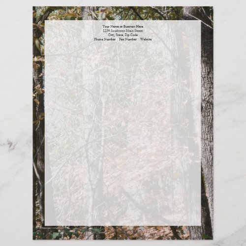 Forest Tree Camo Camouflage Nature HuntingFishing Letterhead