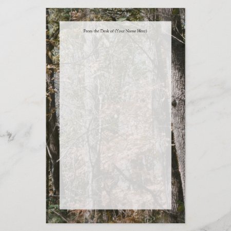 Forest Tree Camo Camouflage Nature Hunting/fishing Stationery