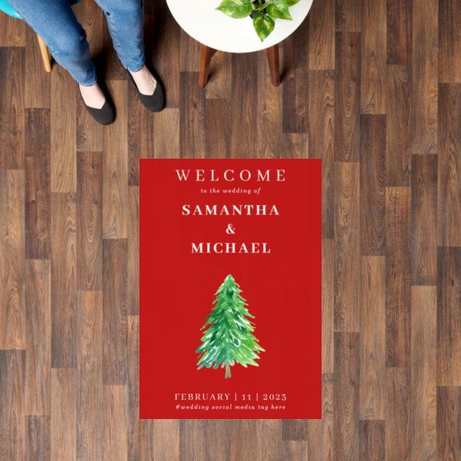 Forest Tree Christmas | Welcome Holiday Wedding Floor Decals