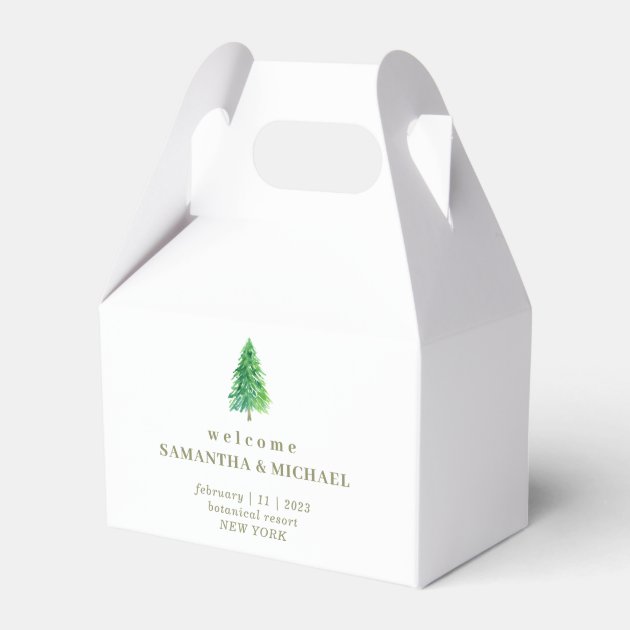 Forest Tree Elegant Flower Floral Favor Boxes