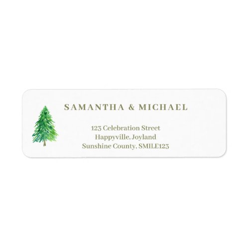 Forest Tree Floral Newly Weds Wedding Label