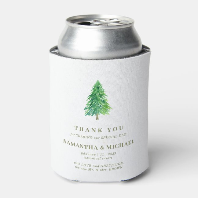Forest Tree Flower Classic Wedding Can Cooler