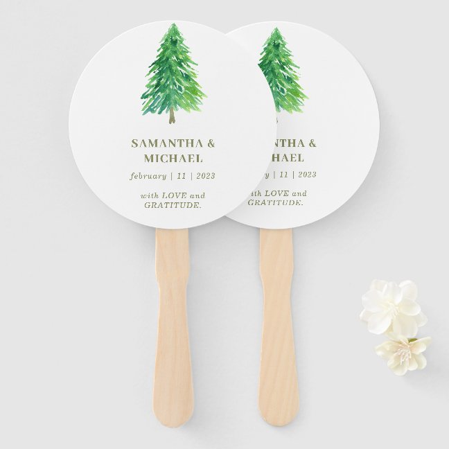 Forest Tree Flower Favorite Wedding Party Hand Fan