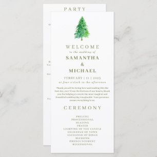 Forest Tree Flower Floral Wedding Program