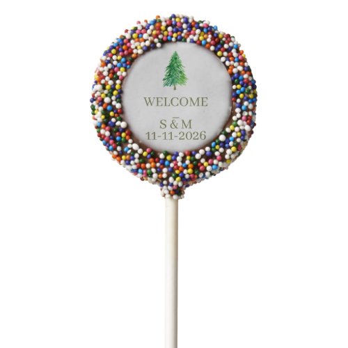 Forest Tree Flower monogram wedding elegant Chocolate Covered Oreo Pop