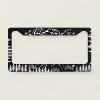 forest tree mountains License Plate Frame