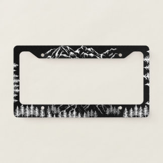 forest tree mountains License Plate Frame