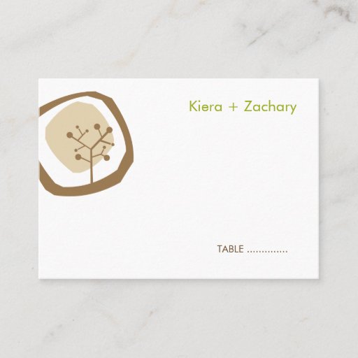 Customizable Forest Tree Ring Custom Wedding Guest Place Card Business Card Templates