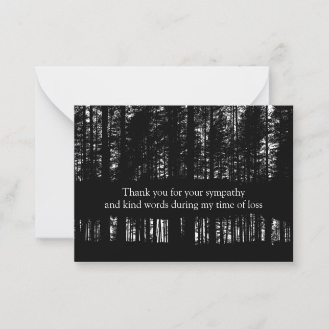 Forest Tree Silhouette Thank You Card (Front)