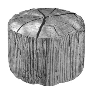 Forest tree trunk stump pouf