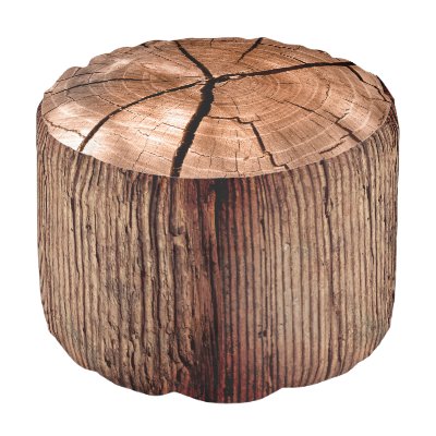 Forest tree trunk stump pouf