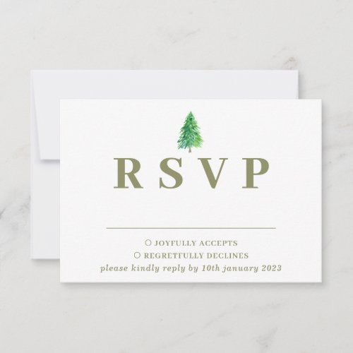 Forest Tree Watercolor Floral Wedding Response