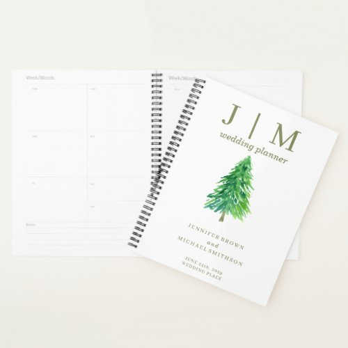 Forest Tree Watercolor Simple Day Wedding Planner