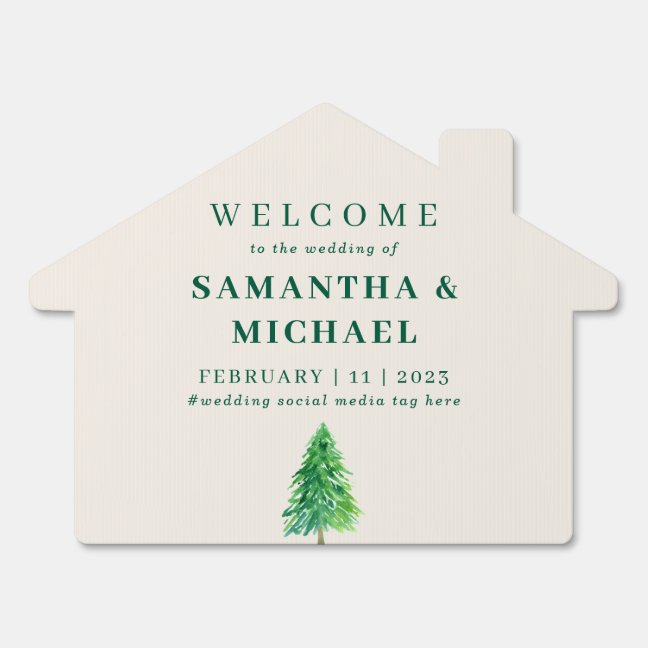 Forest Tree | “Welcome” Christmas House Sign