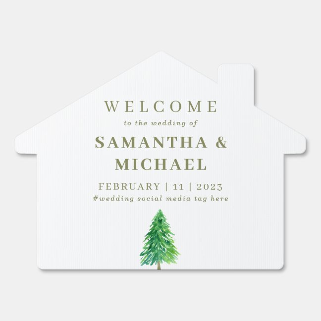 Forest Tree Welcome to wedding Flower Suite Sign