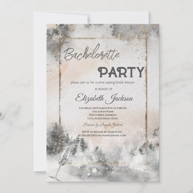 Forest Tree Woodland Bachelorette   Invitation (Front)