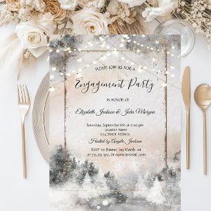 Forest Tree Woodland Engagement  Invitation