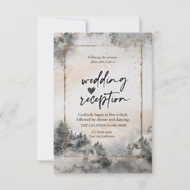 Forest Tree Woodland Reception  Invitation (Front)