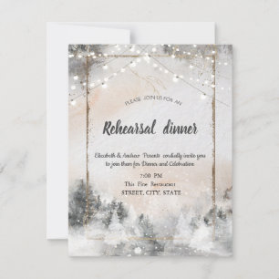 Forest Tree Woodland Rehearsal Dinner Invitation