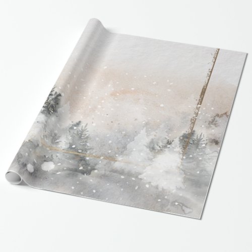 Forest Tree Woodland Snow Wrapping Paper