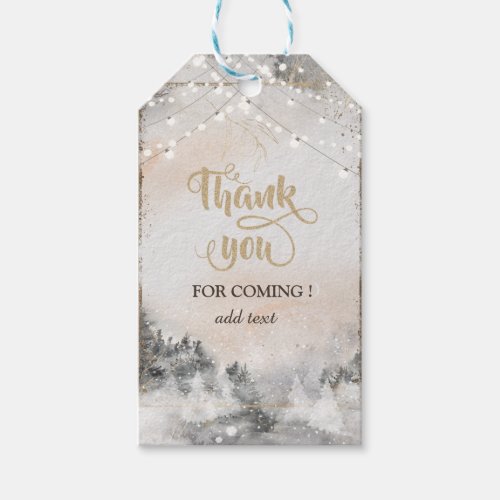 Forest Tree Woodland String Lights Gift Tags