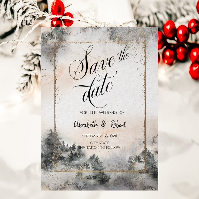 Forest Tree Woodland Wedding Save The Date (Creator Uploaded)
