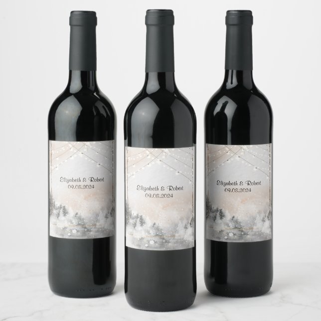 Forest Tree Woodland Wine Label (Bottles)