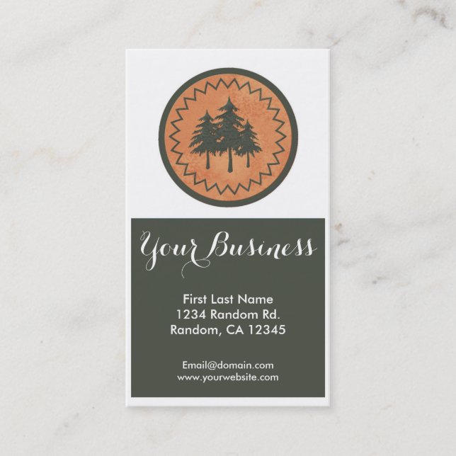 Forest trees customizable business cards (Front)