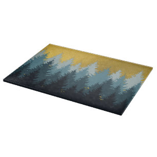Forest Trees Golden Landscape Cutting Board