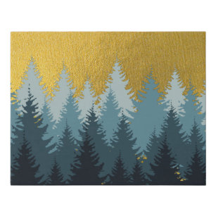 Forest Trees Golden Landscape   Faux Canvas Print