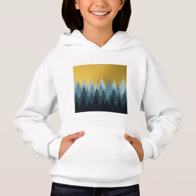 Forest Trees Golden Landscape Hoodie (Front)