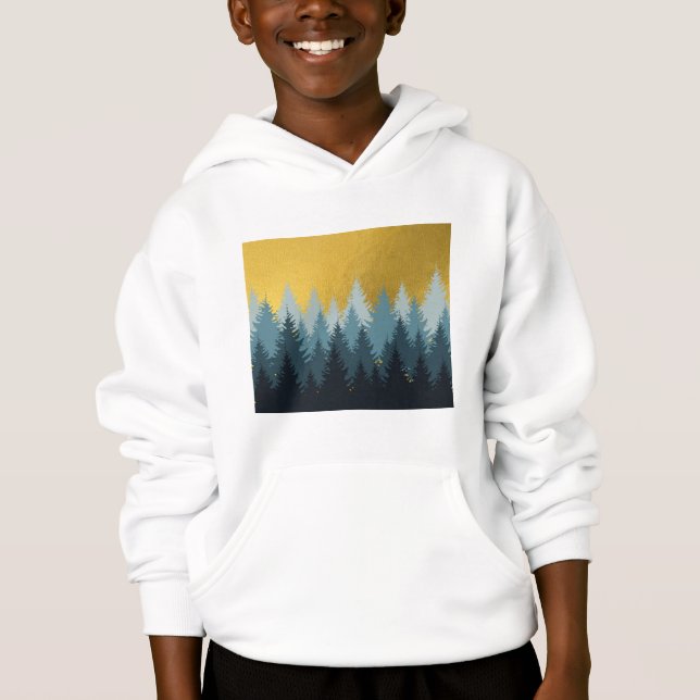 Forest Trees Golden Landscape Hoodie (Front)