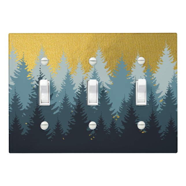 Forest Trees Golden Landscape Light Switch Cover (In Situ)