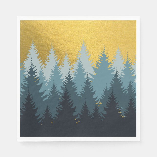 Forest Trees Golden Landscape   Napkins (Front)
