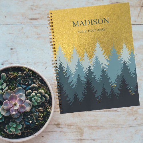 Forest Trees Golden Landscape Notebook