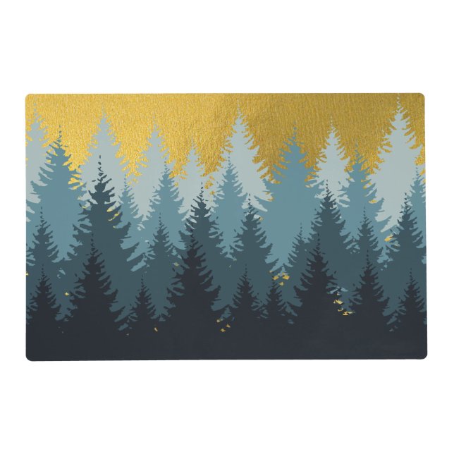 Forest Trees Golden Landscape Placemat (Front)