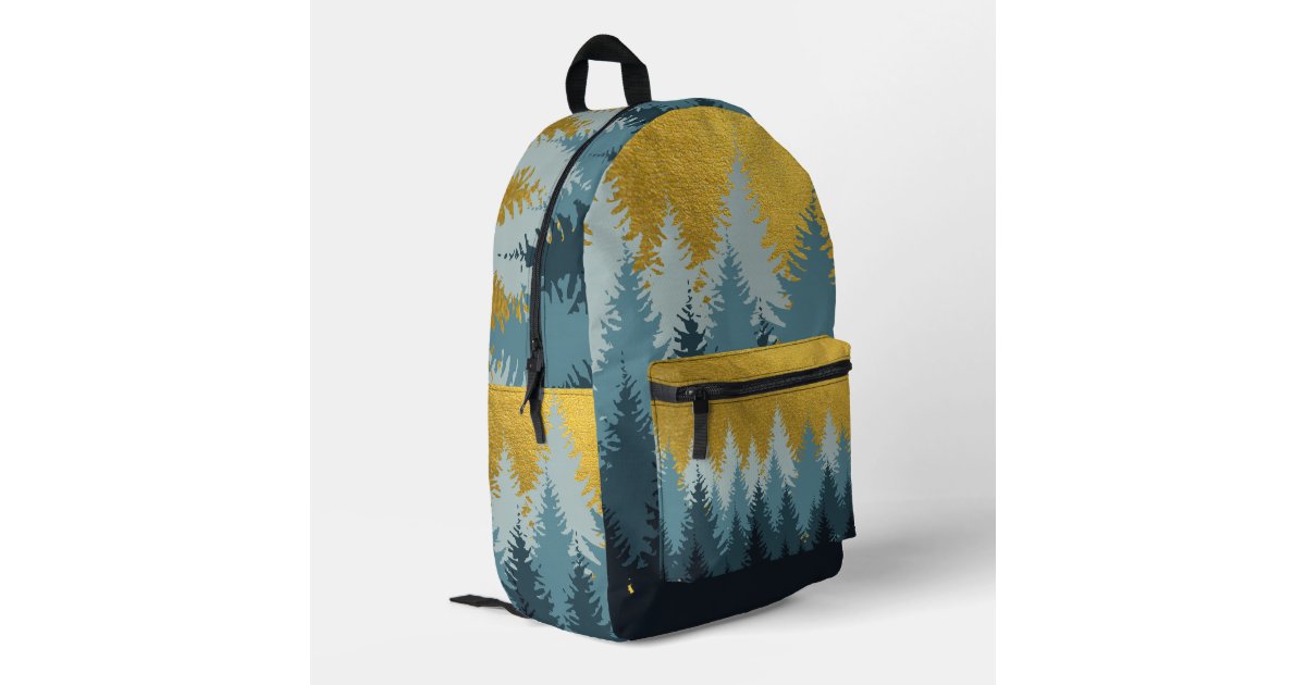 Forest Trees Golden Landscape Printed Backpack | Zazzle