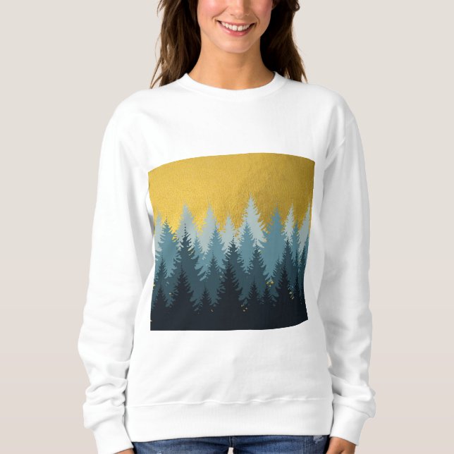Forest Trees Golden Landscape Sweatshirt (Front)