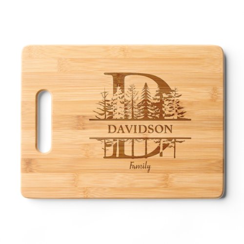 Forest Trees Letter D Family Name Cutting Board