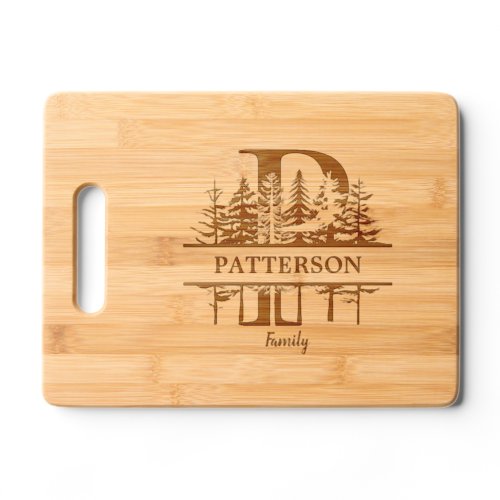 Forest Trees Letter P Family Name Cutting Board