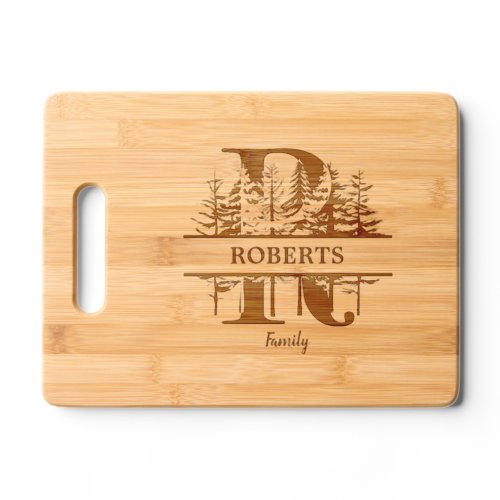 Forest Trees Letter R Family Name Cutting Board