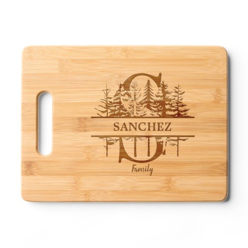 Forest Trees Letter S Family Name Cutting Board