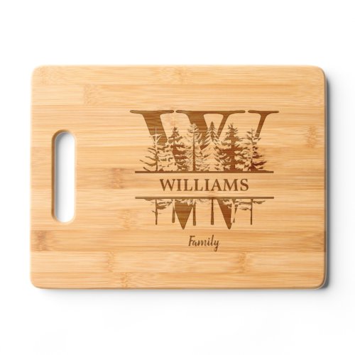 Forest Trees Letter W Family Name Cutting Board